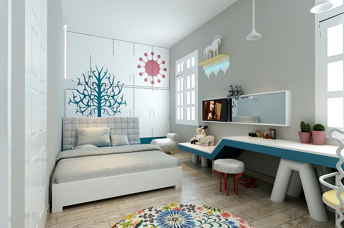 Cách trang trí phòng ngủ nhỏ dễ thương – thiết kế nọi thất DOMINER